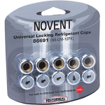 Novent Silver Universal Locking Refrigerant Caps, 1/4", 10 pk