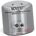 Novent Silver Universal Locking Refrigerant Caps, 1/4", 2 pk